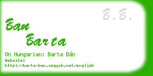 ban barta business card